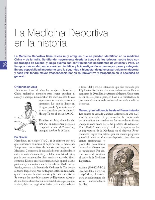 HISTORIA / La Medicina Deportiva en la historia
