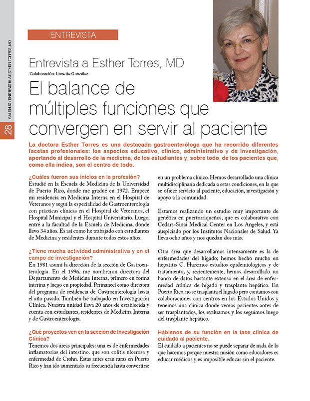 Entrevista a Esther Torres, MD