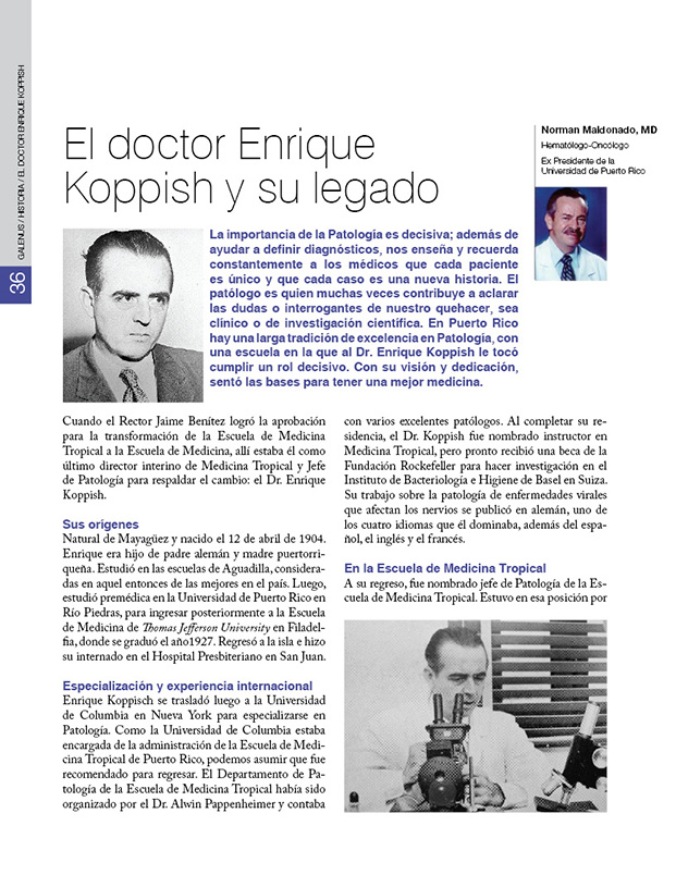 HISTORIA / El doctor Enrique  Koppish y su legado