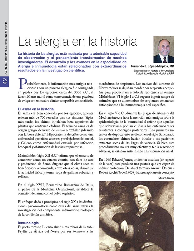 Historia de la Medicina: La alergia en la historia