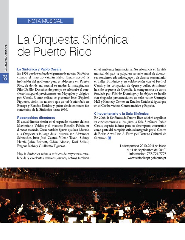 Nota Musical: La Orquesta Sinfónica de Puerto Rico