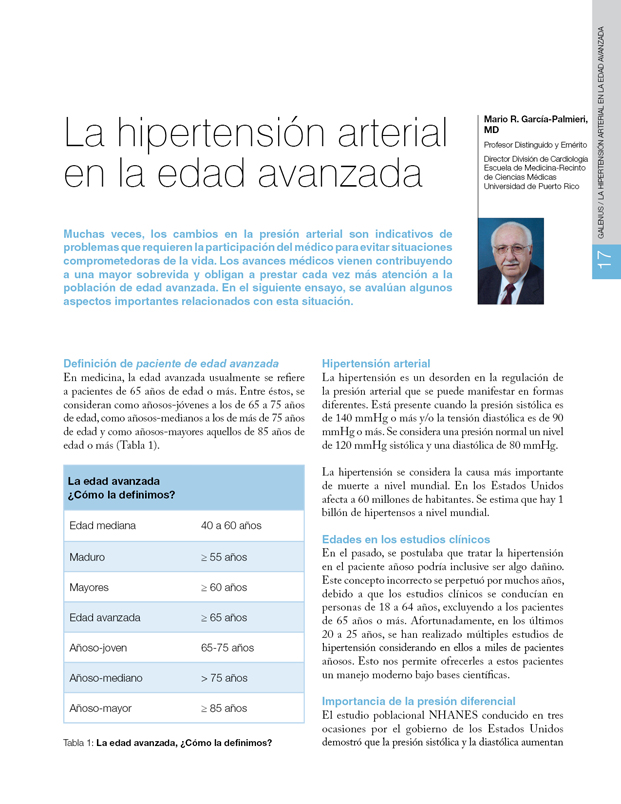 La Hipertensión arterial en la edad avanzada