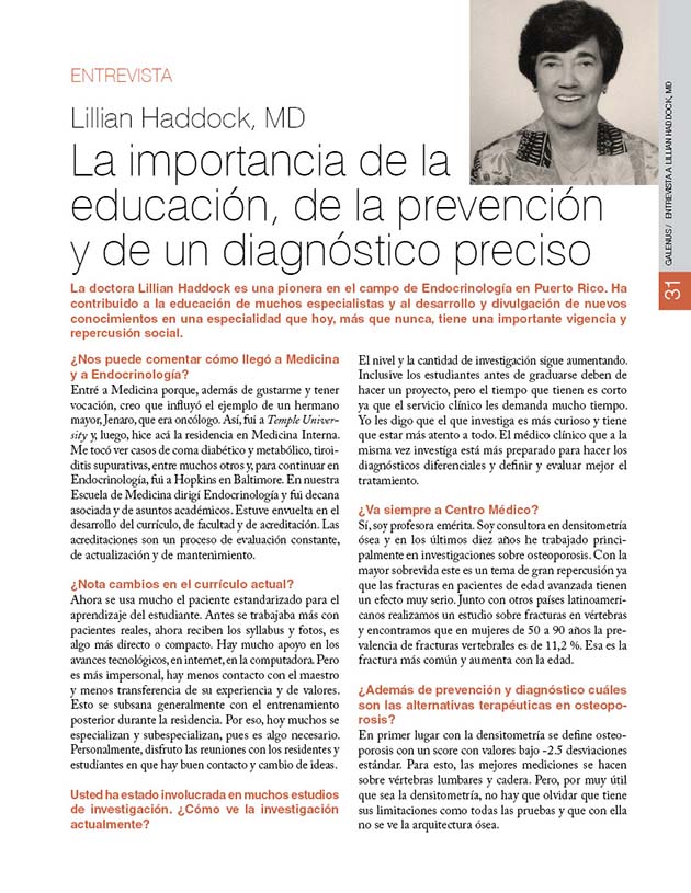 Entrevista a Lillian Haddock, MD