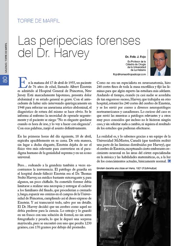 La torre de marfil: Las peripecias forenses del Dr. Harvey