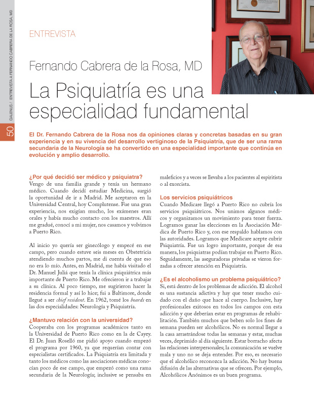 Entrevista: Fernando Cabrera de la Rosa, MD