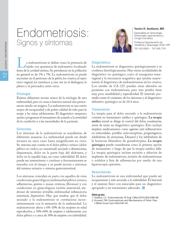 Endometriosis: Signos y síntomas