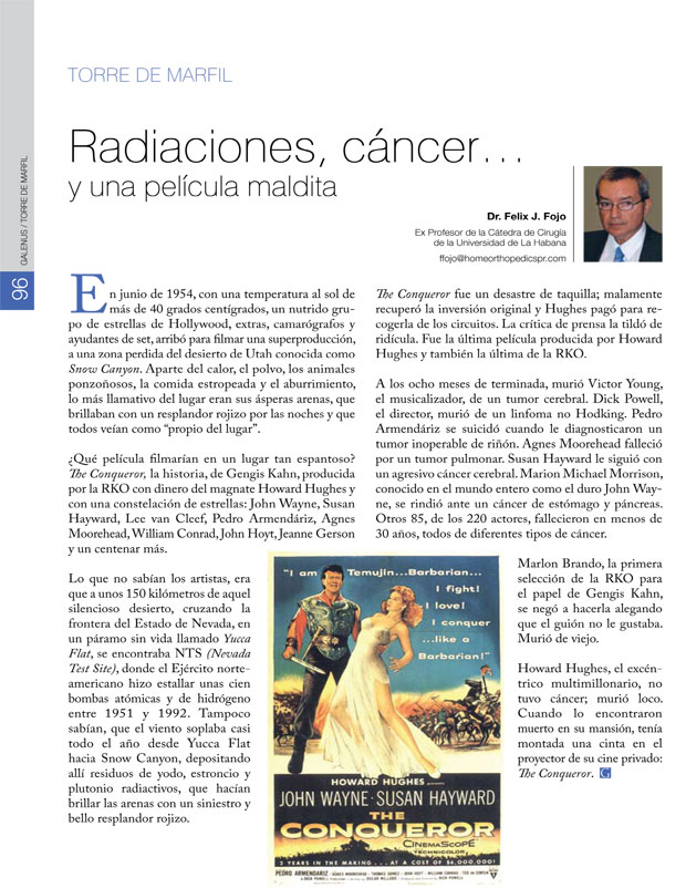 Radiaciones, cáncer… y una película maldita