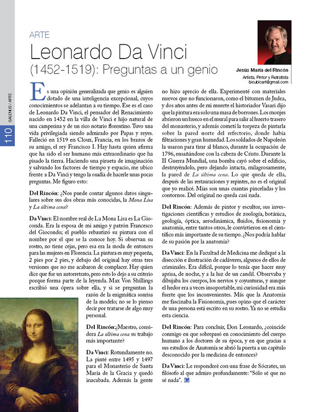 Leonardo Da Vinci (1452-1519): Preguntas a un genio