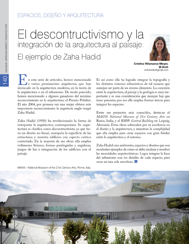 El descontructivismo y la integración de la arquitectura al paisaje: El ejemplo de Zaha Hadid