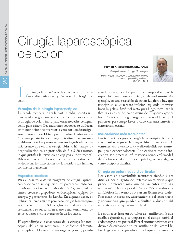 Cirugía laparoscópica de colon
