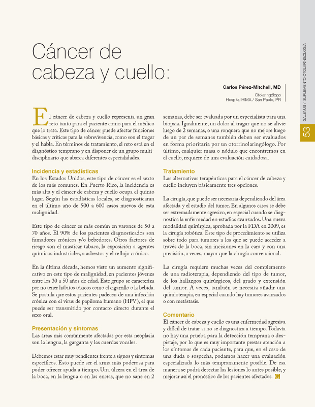 Cáncer de cabeza y cuello