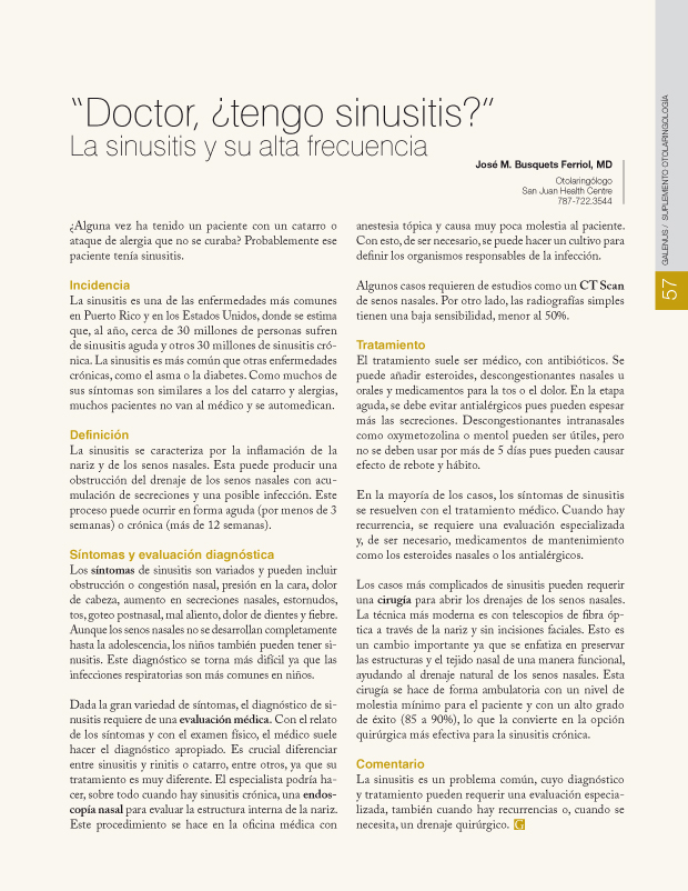 Doctor, ¿tengo sinusitis?