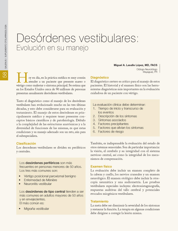 Desórdenes vestibulares