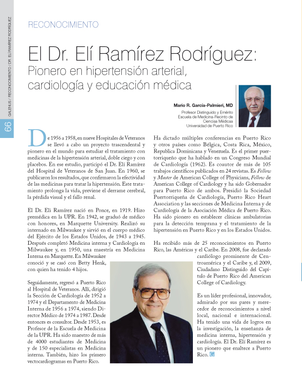 El Dr. Elí Ramírez Rodríguez