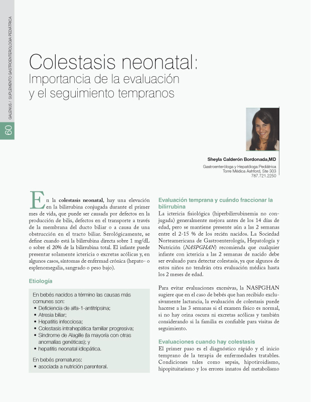 Colestasis neonatal: