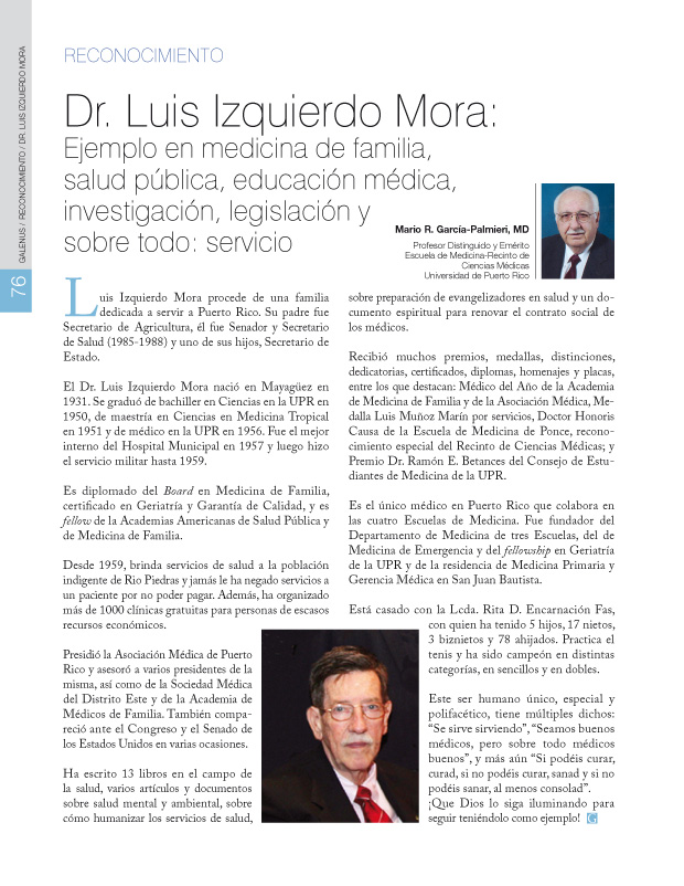 Dr. Luis Izquierdo Mora: