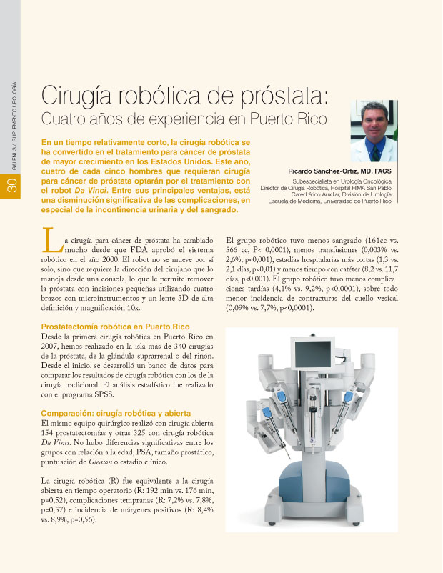 Cirugía robótica de próstata: