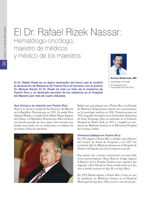 El Dr. Rafael Rizek Nassar
