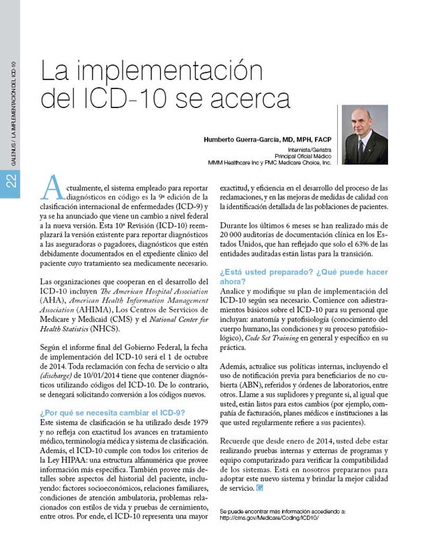 La implementación  del ICD-10 se acerca