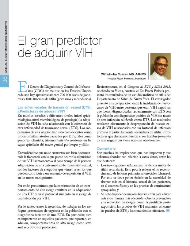 El gran predictor  de adquirir VIH