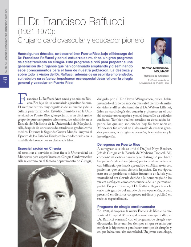 El Dr. Francisco Raffucci (1921-1970): Cirujano cardiovascular y educador pionero