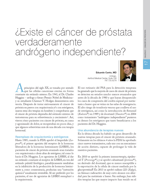 ¿Existe el cáncer de próstata verdaderamente andrógeno independiente?