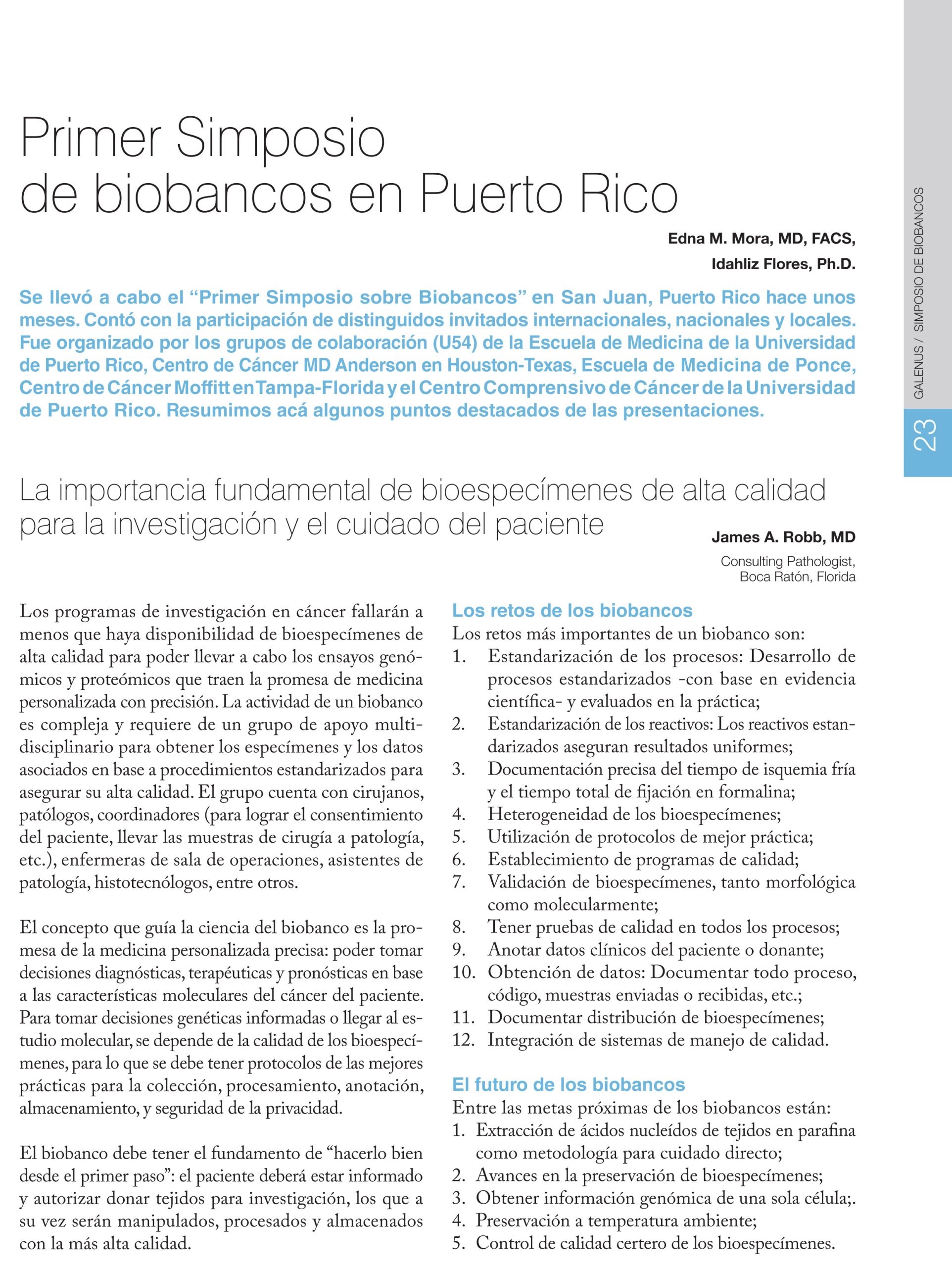 Primer Simposio de biobancos en Puerto Rico