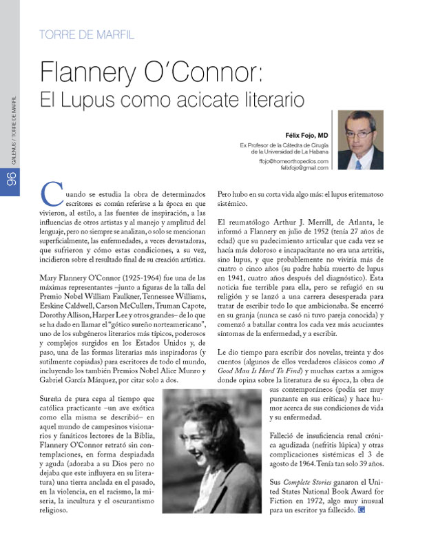 Flannery O’Connor: El Lupus como acicate literario