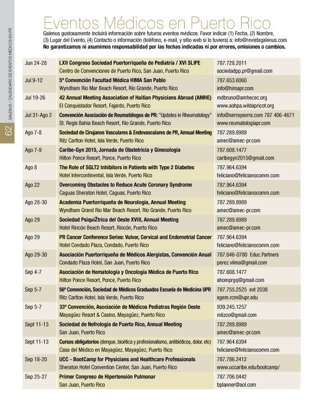 CALENDARIO EN PUERTO RICO