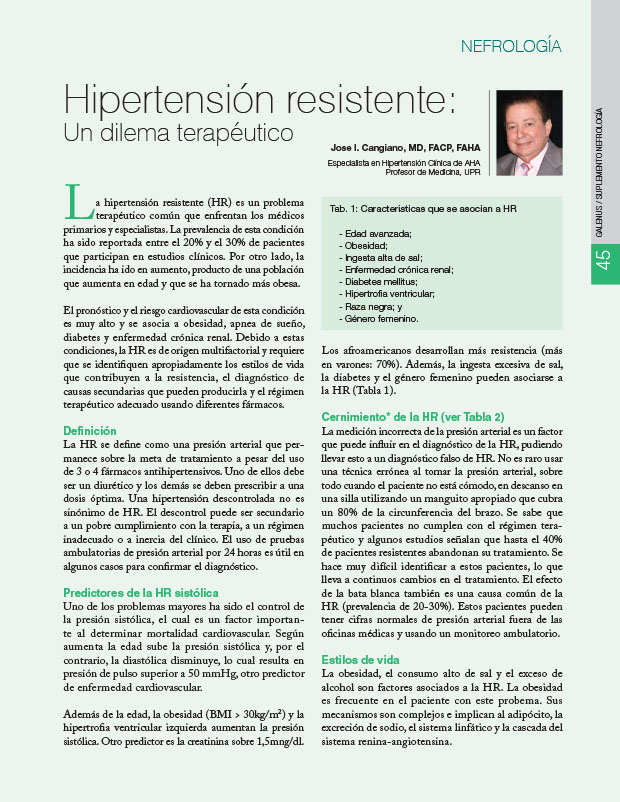 Hipertensión resistente: Un dilema terapéutico