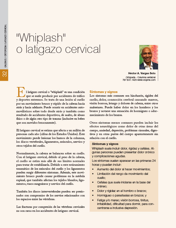 «Whiplash» o latigazo cervical
