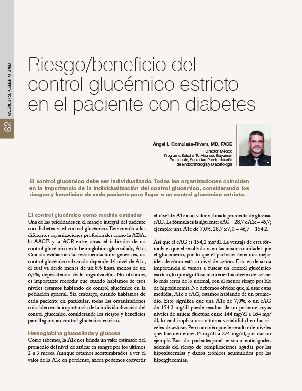 Riesgo/beneficio del control glucémico estricto en el paciente con diabetes