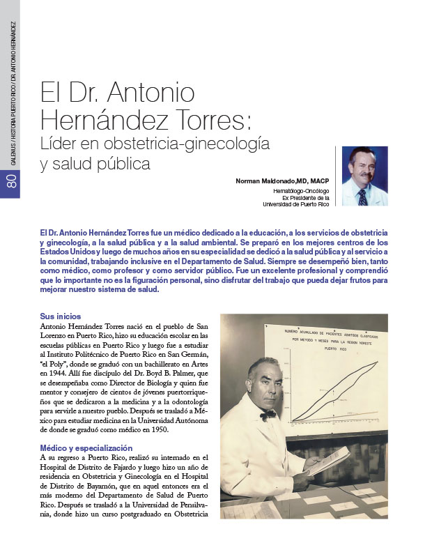 Historia de la Medicina de Puerto Rico: El Dr. Antonio Hernández Torres: Líder en obstetricia-ginecología y salud pública
