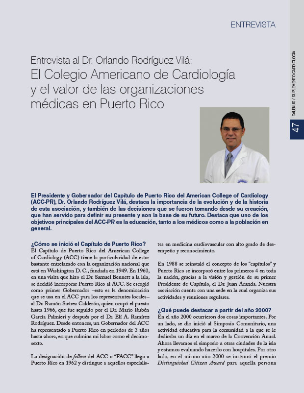 Entrevista al Dr. Orlando Rodríguez Vilá: El Colegio Americano de Cardiología y el valor de las organizaciones médicas en Puerto Rico