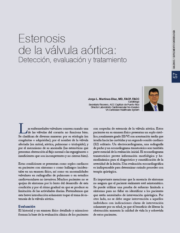 Estenosis de la válvula aórtica: Detección, evaluación y tratamiento
