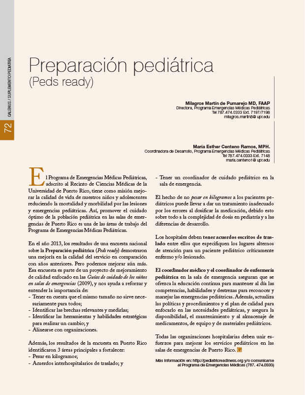 Preparación pediátrica (Peds ready)