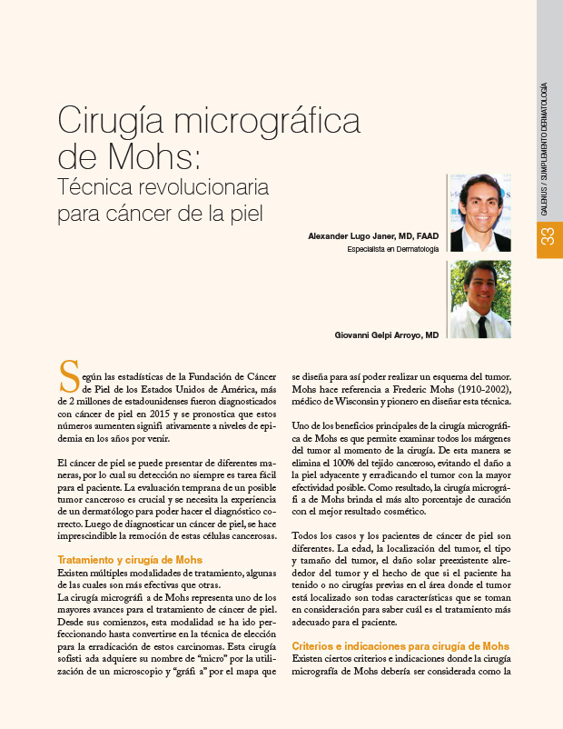 Cirugía micrográfica de Mohs: Técnica revolucionaria para cáncer de la piel