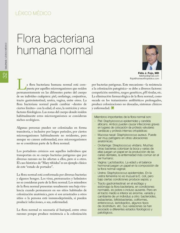 Flora bacteriana humana normal