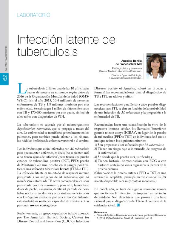 Infección latente de  tuberculosis