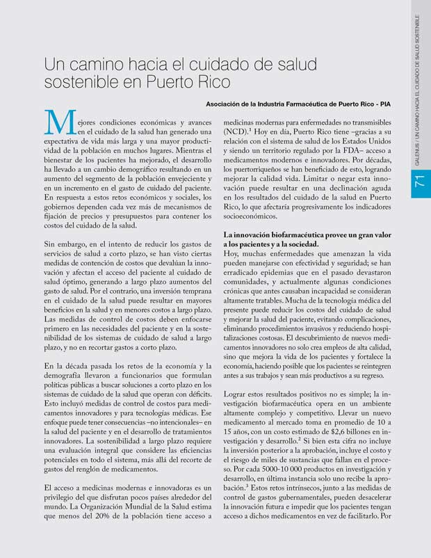 Un camino hacia el cuidado de salud sostenible en Puerto Rico