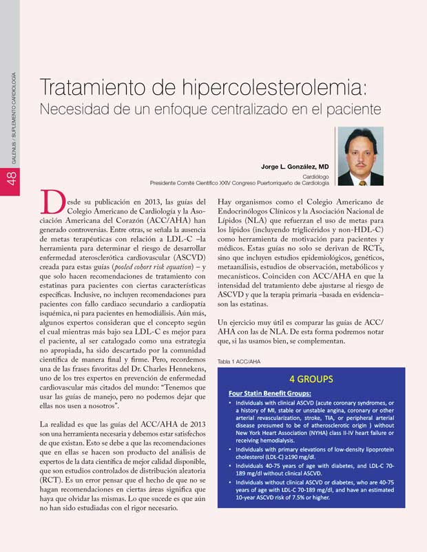 Tratamiento de hipercolesterolemia