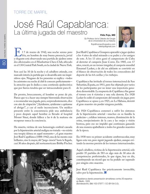 Torre de Marfil: José Raúl Capablanca