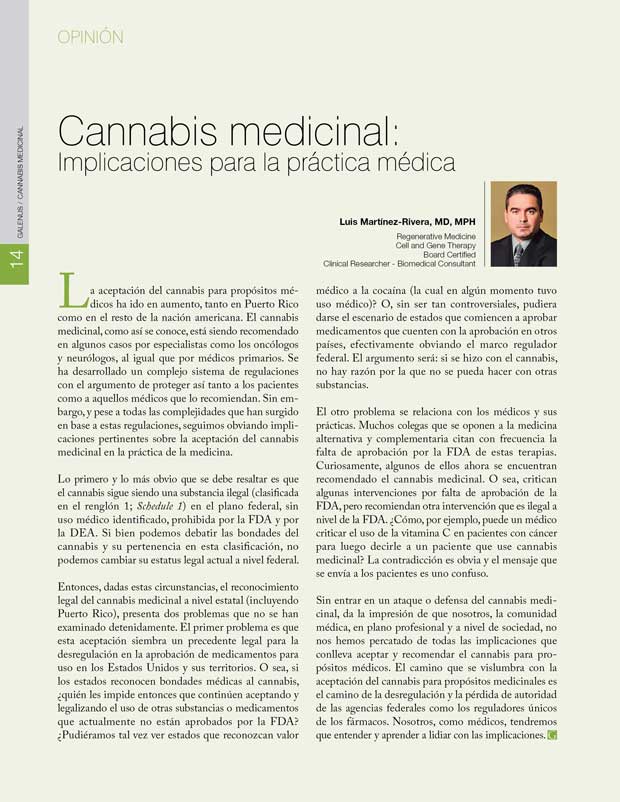 Opinión: Cannabis medicinal