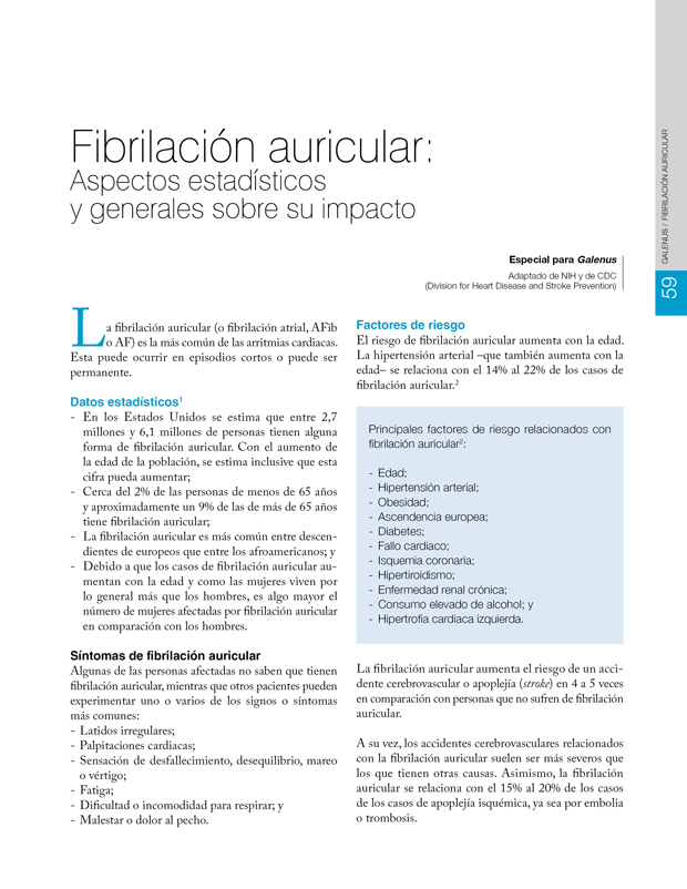 Fibrilación auricular: Aspectos estadísticos  y generales sobre su impacto