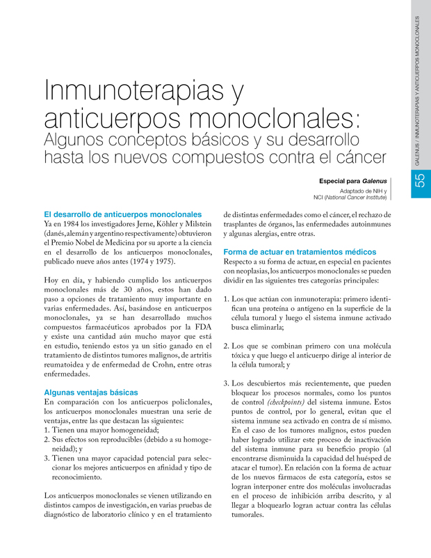 Inmunoterapias y anticuerpos monoclonales