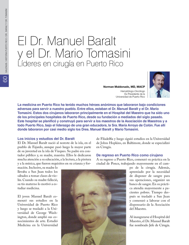 Historia: El Dr. Manuel Baralt y el Dr. Mario Tomasini
