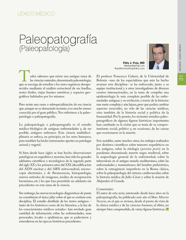 Léxico Médico: Paleopatografía (Paleopatología)