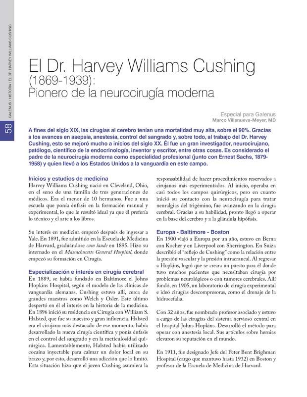 Historia: El Dr. Harvey Williams Cushing