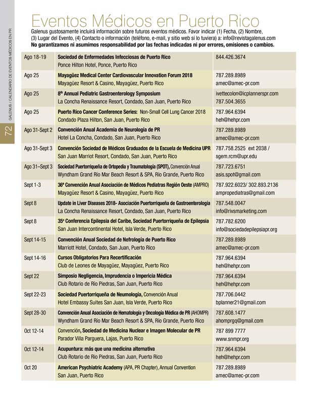 Calendario Eventos Médicos en Puerto Rico