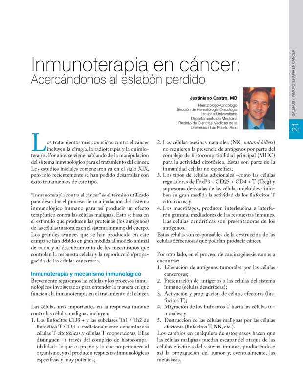 Inmunoterapia en cáncer